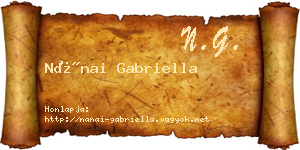 Nánai Gabriella névjegykártya